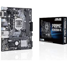 Asus Prime B365M-K spēļu mātesplates ligzda Intel LGA 1151 (mATX, DDR4, M.2, SATA 6Gbit/s, LED apgaismojums)