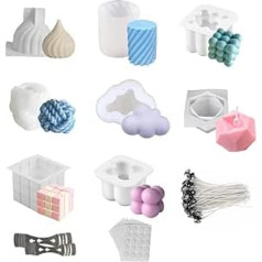 8pcs Candle Mould Bubble Candle Kit, Silicone Mould Candle, Candle Casting Mould, Candle Making Set, DIY Silicone Mould, for Candle Making, Candle Moulds for Pouring as Home Decorations