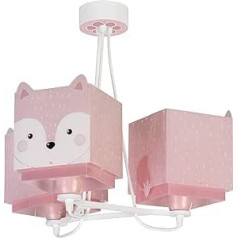 Dalber Lamp Bērnu istaba, Bērnu lampa, Piekarināma gaisma, Griestu gaisma, Bērnu istaba, 3 Gaismas, Lapsas dzīvnieki, Roze, 64587, E27