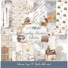 Papīri jums — Scrapbooking un amatniecības papīra komplekts "Wizarding Adventure" kolekcija, kurā ietilpst 14 abpusēji papīri ar dažādu dizainu, izmēri 30,48 x 30,48 cm (12 x 12 collas)