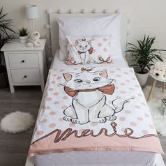 Bērnu gultas veļa Marie Cat Aristocats Cat Daudzkrāsains punktveida segas pārvalks 100 x 135 cm Spilvendrāna 40 x 60 cm 100% kokvilna