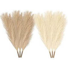 6 Pieces Artificial Pampas Grass 45cm Artificial Pampas Grass Decoration Fluffy Non Shedding Artificial Flower for Vase Filler 7 Stems Dried Pampas Grass for Wedding Room Decoration