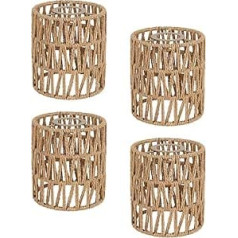 4 x Boho Rattan Lampshade Hanging Lamp Floor Lamp Paper Lampshade Pendant Light Shade Basket Lamps Hanging Lantern Table Lamp Replacement Shade Accessories for Table Lamp Pendant Lights Ceiling Lamp