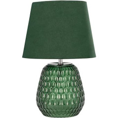 Pauleen 48157 Crystal Velour galda lampa, auduma abažūrs, samta galda lampa izgatavota no stikla, zaļa, maks. 40 W, E14, zaļš, 230 V, stikls/audums