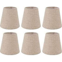 6 Small Lampshades for Clip on Drum, Linen, Lampshade, Modern, Simple Style, Home Decoration for Candle Bulbs, Small E14 Bulb, 3.7 Inch Diameter Top x 5.5 Inch Diameter