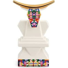 Alessi Cow ESA05 4 - Porcelain Nativity Ox Figurine with Hand Applied Decals and 24k Gold Detailing, Multi-Colour