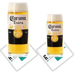 Roxley Corona Set X1 Pint Glass X1 Half Pint Stock alus glāzes glāzes nāk arī ar zīmola alus paklājiņu