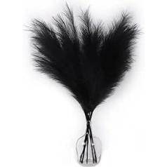 Artificial Pampas Grass, Large (100 cm, Pack of 5), Black Pampas Grass Decoration, High Faux Reed Feathers, Fluffy Pampas Grass for Wedding Party, Vase Filling, Boho