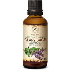 Clary Sage Oil 50 ml - Dabīga tīra ēteriskā eļļa Clary Sage - Salvia Sclarea - Francija - Skaistumam Aromterapija - Aroma difuzors - Istabas aromāts - Clary Sage Oil