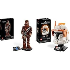 LEGO 75371 Star Wars Chewbacca, Wookie figūra ar priekšgala spriegotāju un 75350 Star Wars Clone Commander Cody ķiveres komplekts pieaugušajiem