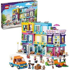 LEGO 41704 Friends Block in Heartlake City with Hairdressing Salon and Cafe, Dollhouse with 7 Mini Dolls, Model House Kit with Residential Buildings, Children's Toy