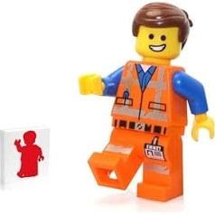 LEGO Movie 2 minifigūra — Emets valkātā uniformā ar smaidu (un displeja statīvu)