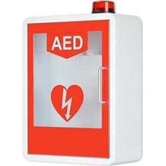 YHUEGH AED-Defibrillator-Aufbewahrungsschrank, wandmontiertes Design, Herz-Defibrillations-Alarmbox aus Stahl mit Schlüssel, Erste-Hilfe-Koffer, passend für die meisten AED-Modelle
