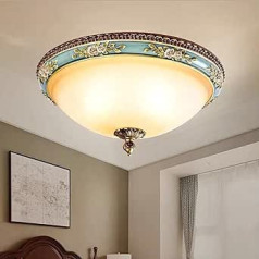 Ceiling Light Retro Vintage Classic European Style Rustic Ceiling Light Round Glass Lampshade for Hallway, Bedroom, Office, Bathroom, Balcony, Kitchen, Chandelier LED E27 Lighting Loft (Diameter 40