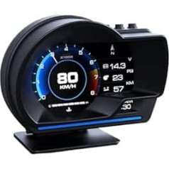 KAOLALI Head Up displejs OBD2 + GPS dubultās sistēmas digitālais spidometrs KMH un MPH automašīnas HUD Head Up displejs ar navigācijas brīdinājumu par ātruma pārsniegšanu, ūdens un eļļas temperatūras trauksmi
