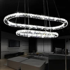 Dimmable LED Chandelier Pendant Lamp Dining Room Crystal Light Dining Table Lamp Modern Pendant Light Living Room Lamp with Remote Control 86 + 56 cm LED Ceiling Lighting Rectangle Oval Chandelier 2