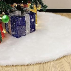 78 cm Ziemassvētku eglītes svārki, Apaļas formas Ziemassvētku eglītes statīva paklājs, Paklāja sega, Egļu sega, Balta plīša eglītes sega, Ziemassvētku rotājumi, Ziemassvētku eglītes svārki Ziemassvētku rotājumi