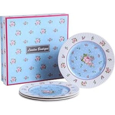 London Boutique Porzellan Fine China Seite Kuchen Dessertteller 8" 20 cm (Rosenblau)