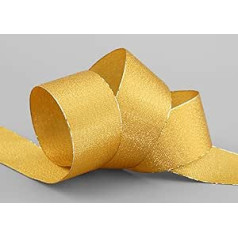 20 m x 40 mm Decorative Ribbon Vienna Mustard Gold Metallic Gift Ribbon Shiny Brocade Lurex Wedding Christmas Decorative Ribbon