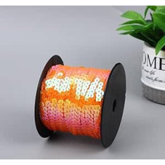 100 Yard Elastic Sequin Trim 6 mm Sequin Ribbon Flat Glitter Ribbon Borders Sequin Trim Sequin Cord for DIY Sewing Costumes Crafts Embellishments Jewellery Making Orange