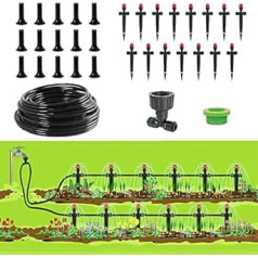 Mdlufee 20 m dārza apūdeņošanas sistēma, DIY mikro apūdeņošanas komplekts ar Plug and Play ātro savienojumu, automātiska pilienveida apūdeņošana podos augiem, balkons, zieds, gulta, iekšpagalms, augi