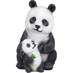 Srliya Panda-Gartenstatue, Harz-Panda- und Bären-Ornamente für Garten-, Rasen- und Schreibtischdekoration, Einzigartig Gestaltete Simulations-Panda-Statuen