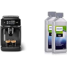 Philips Series 2200 pilnībā automātisks espresso automāts ar klasisko piena putotāju un Philips universālo šķidro atkaļķošanas līdzekli pilnībā automātiskiem kafijas automātiem, vērtīgais iepakojums, 0,5 litri, 6 x 6 x 16 cm, pelēks