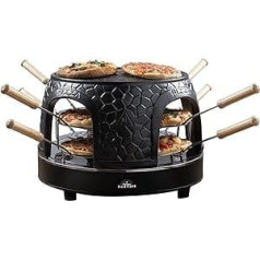 Bestron Pizza Oven for up to 8 People, Pizza Dome for Small Pizzas (Diameter 10 cm), with Ceramic Dome, Approx. 12-15 Minutes Cooking Time, 1150 Watt, Colour: Black