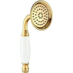 Ownace 3.3 Inch Traditional Gold Brass Ceramic Phone Hand Shower Victorian Shower Head for Bathroom Shower Faucet