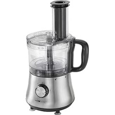 Clatronic KM 3646 Universal-Küchenmaschine mit 1,5 L Standmixer, Geschwindigkeitsstufen (0-1-2 + Puls), edelstahlgehäuse