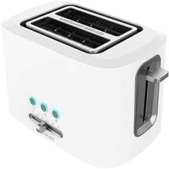 Cecotec Toaster Toast&Taste 9000 Double White 980 W, 2 Extra Wide Short Slots, 9 Preset Functions, 6 Toast Levels, Bun Attachment, White