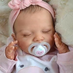 BABESIDE Lifelike Reborn Baby Dolls 20 Inch Lifelike Doll Cute Smile Real Life Realistic Newborn Full Body Vinyl Sleeping Baby Girl with Toy Accessories Gift Set for Children Age 3+