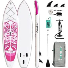 FunWater Aufblasbares Stand Up Paddle Board Surfbrett SUP Komplettes Paddleboard Zubehör Verstellbares Paddel, Pumpe, ISUP Reiserucksack, Leine, wasserdichte Tasche, Erwachsene Paddelboard