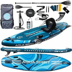 AQUA SPIRIT SUP piepūšamais airēšanas dēlis, 6 collu biezs, pilnīgs aksesuārs 2 gadu garantija