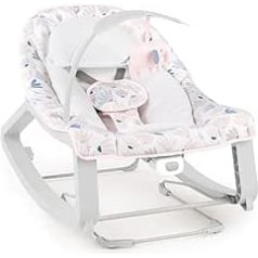 Atjautība, saglabājiet mājīgumu 3-in-1 Grow with Me, Baby Rocker Burst ar vibrācijām, 3 šūpuļfunkcijas šūpolēm, šūpuļkrēslam vai kā stingram sēdeklim, 2 guļus pozīcijas, noņemama rotaļu arka, dzimšanas svars līdz 18 kg