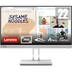 Lenovo L22e-40 | 21,5 collu Full HD monitors | 1920 x 1080 | 75 Hz | 250 niti | 4ms reakcijas laiks | HDMI | VGA | AMD FreeSync | Pelēks