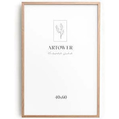 Artower® attēlu rāmis 40 x 60 cm dabīgā koka ozolkoka plānas rāmja plakātu rāmis Liels vintage kolāžas attēlu rāmis 40 x 60 cm koka attēlu rāmis Plakātu rāmis Īsts koks