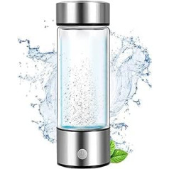 CEIEVER Hydrogen Water, Hydrogen Water Ioniser, SPE Pem Technology, Portable, USB Rechargeable, Lonised Water Maker, Anti-Ageing, Antioxidant Glass Bottle