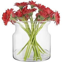 TREND FOR HOME Glass Cylinder H: 19 cm Glass Vase Round Vase Transparent Round Vase for Roses Dried Flowers Bouquet Flower Vase Wedding Decoration Glass Vase Cylinder Diameter 19 cm 4640 ml Sunflower