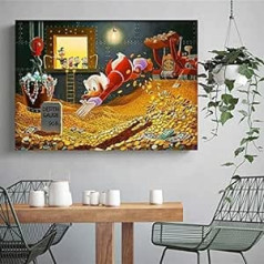 Klasiskā pīles un tēvoča Dagoberta plakātu audekla glezna Druka Dzīvojamā istaba Mājas dekors Modernā sienu māksla Eļļas glezna Salonu attēli (Krāsa: 1, Izmērs: 40x50cm Audekls)