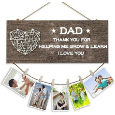 Dad Picture Frame Father's Day Gifts for Dad Gifts from Daughter Son Dad Gifts Dad Birthday Gifts Photo Holder Keepsake Gifts for Dad Hanging Photo Frame Gifts (Deep Colour)