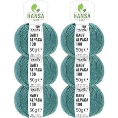 100% Baby Alpaca Wool in 50+ Colours (Scratch-Free) – 300 g Set (6 x 50 g) – Soft Alpaca Wool for Knitting & Crochet in 6 Yarn Sizes by Hansa-Farm