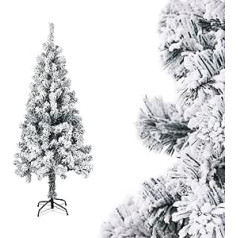Labākās preces Mākslīgā Ziemassvētku eglīte - 120 cm ar 200 uzgaļiem - Ziemassvētku eglīte ar metāla statīvu - Ziemassvētku eglītes PVC adatas - Viegli saliekama - Ideāli piemērota ģimenēm, birojam un viesnīcai (sniegs 120 cm)