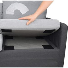 8 Pcs Black Non-Slip Cushion Pads Velcro Tape to Reduce Slippage of Sofa Cushions 10x15cm