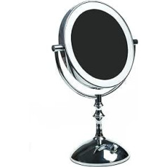HIMRY® KXD3136-7x plāns LED statīva kosmētikas spogulis, 8 collu 7 reizes palielinājums, nepārtraukti regulējams spilgtums, darbināms ar akumulatoru vai USB spraudni vai ar ES spraudni, apgaismots stāvošais spogulis, kosmētiskais spogulis,