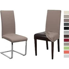 Beautex Set of 2 Jersey Chair Covers (choice of colours) Elastic Plain Stretch Cotton Bi-Elastic