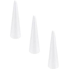 TOPBATHY 3 Pieces 30cm White Polystyrene Cones for Christmas Tree Foam Cones Styrofoam Foam Molds for Crafts Christmas Tree Table Decoration