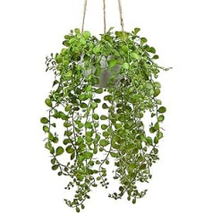 Briful Artificial Plants Ficus Pumila Hanging Plant Room Wall Decoration Aesthetic Artificial Plant Height 35.5 cm in Hanging Basket
