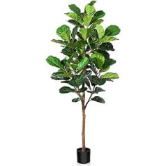 Kazeila Artificial Plant Ficus Benjamini 180 cm Decorative Plants Artificial FJ Plastic Plants Large Artificial Tree with Natural Trunks for Living Room Bedroom Office Room Decoration (1 Pack)