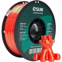 eSun Silk PLA kvēldiegs 1,75 mm, zīda krāsas PLA 3D printera pavediens, mērījumu precizitāte +/- 0,05 mm, 1 kg (2,2 lbs), spole 3D printeriem vakuuma iepakojumā